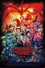 Stranger Things 1, 2, 3 & 4 - TV Show Poster (Poster Montage) (Size: 24" x 36")