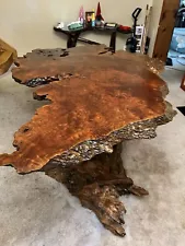 Redwood Burl Dining Table. With Redwood Root Base