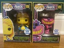 Funko Pop! Cheshire Cat 1059 Alice Curtsying 1058 Blacklight Wonderland Exclusiv