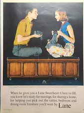 Lane Sweetheart Chest Altavista VA Upholstered Top Engaged Vintage Print Ad 1963