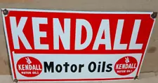 Kendall Motor Oils Porcelain Enamel Metal Sign 24 x 14 Inches 1 sides