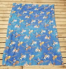 Vtg Rodeo Twin Comforter Bedspread 62x84" Cowboy Horse