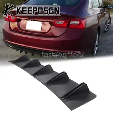 For Chevy Malibu Car Rear Bumper Diffuser Lip Splitter Spoiler Shark Fins Black (For: 1974 Chevrolet Malibu)