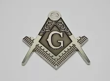 FREEMASON MASONIC 3D CAR EMBLEM HEAVY DUTY SILVER BLACK COLOR MASON EMBLEM