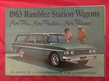 1963 Rambler "STATION WAGONS" Original Car Dealer Sales Brochure / Catalog