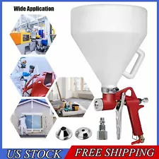 Durable Air Hopper Spray Gun Texture Tool Drywall Wall Painting Sprayer 3 Nozzle