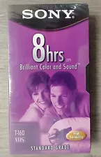 BLANK VHS TAPE SONY 8-HR STANDARD GRADE NEW-IN-PACKAGE (1 PC.)