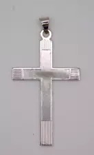 Men's 14K White Gold Cross Pendant