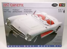 Testors 1957 White Corvette Metal Body Model Kit (1993) Skill Level 1 Bburago