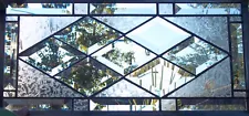 Stained Glass Window Diamond Beveled Antique style clear customizable