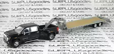 Greenlight Black 2022 GMC SIERRA 3500 DENALI Dually Pickup w/Gooseneck Trailer G