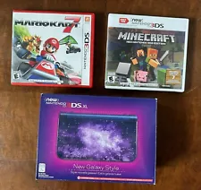 Nintendo 3DS XL Galaxy, Games Mario Kart 7 & Minecraft bundle