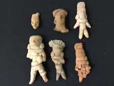 Antique Pre Columbian Terra Cotta Pottery Clay Figurines Lot ESTATE SALE FIND