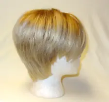 JUNEE FASHION TWO TONE BLOND LAYERED JAPANESE FIBER WIG, SIDE PART, NON FLAMABLE