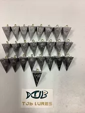 25- 4 oz. PYRAMID SINKERS Lead Fishing Weights Free Shipping