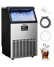 Silonn Commercial Ice Maker, Creates 150lbs in 24H, 33lbs Ice Storage Capacit...