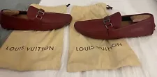 Authentic Preowned Louis Vuitton Hockenheim Red Mens Moccasinm Loafer US 10