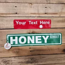 PERSONALIZED STREET SIGN - any text & color you want - ALUMINUM 4" x 18"