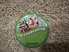 Walt Disney I'm Celebrating! Disneyland Resort Lapel Pin 3" Button balloons