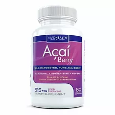 Pure Acai Berry Capsules Natural Fat Burner for Weight Loss, Detox & Cleanse