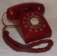 Bell System Western Electric Burgundy Rotary Desk Phone 500DM Not For Sale