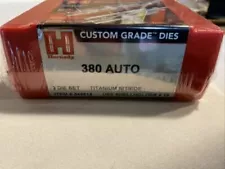 HORNADY 380 AUTO 3 DIE SET RELOADING CUSTOM GRADE DIES RELOADER 546518 NEW