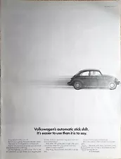 1968 Vintage Print Ad-Magazine-VOLKSWAGEN'S Automatic Stick Shift-VW-VTG-Ad