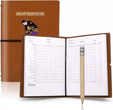 Leather Golf Scorecard Book Golf Yardage Book for Practice Stats and round