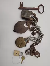 LOT of Old Locks 7 Locks 1 Old Key