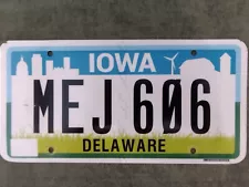 *99 CENT SALE* 2019 NEW Design Iowa License Plate # MEJ 606 Delaware County Farm