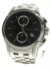 Hamilton Automatic Watch Analog Black Silver Ss Jazz Master Auto Chrono