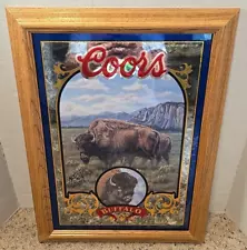 Vintage 1995 The Integer Group Coors Beer Nature Series No. 4 Buffalo Bar Mirror