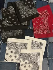 Vintage Hav-A-Hank Red Black White PAISLEY bandana Scarf Lot Of 17 USA China