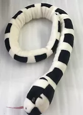 White Black Striped Snake 48" Plush Stuffed Animal K & M 2004