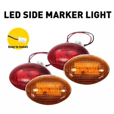 For 99-10 Ford F350 F450 F550 Dually Bed LED Fender Side Marker Lights Amber/Red (For: Ford F-450 Super Duty)