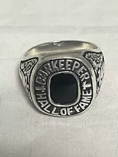 Barkeeper Hall of Fame Sterling Silver Ring Blackstone Size 10 Unique Rare