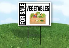 FOR SALE VEGETABLES BOLD 18 in x 24 in Yard Sign Road Sign with Stand