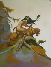 After Frank Frazetta vintage original fantasy oil painting. Savage Pellucidar