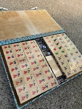 Vintage Mah Jong Game Tile Set Wood Opened but Never Used None Missing