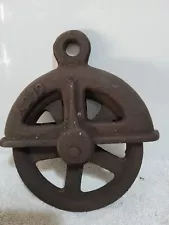 Vintage Cast Iron Wheel Pulley AD19