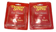 Doll Eye Glasses for Dolls and Teddy Bears Hexagon Gold Wire Frame 2 Sets