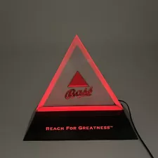 Bass Reach For Greatness Red Triangle Lighted Bar Back Beer Sign Ale