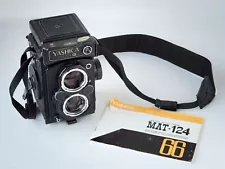 FILM TESTED YASHICA-MAT 124G MEDIUM FORMAT 6X6 120 TLR CAMERA w/ Instructions