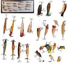 20 Vintage FISHING LURES FISH BAIT FISHERMAN Collection ~ HEDDON & More