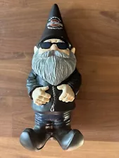 Harley Davidson Garden Gnome Motorcycle Biker 10.5" Tall Statue Figure