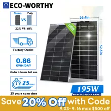 ECO-WORTHY 100W 200W 400W 1000W Watt Bifacial Solar Panel Mono PV 12V Home RV