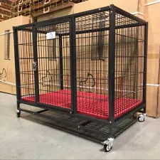 ❤️Heavy Duty Comfy Dog Kennel Crate Cage ðw/ Plastic Floor, Tray & Casters ð¶ð¶