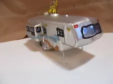 Camping Christmas Ornament Glass RV 5th Wheel trailer camper glitter camp