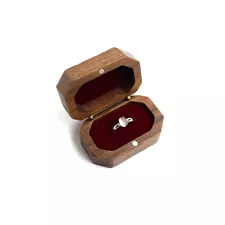 Engagement Ring Box for Proposal Engagement wooden for Double or Single RIng.