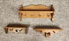 Small Wooden Decorative Shelves Lot of 3